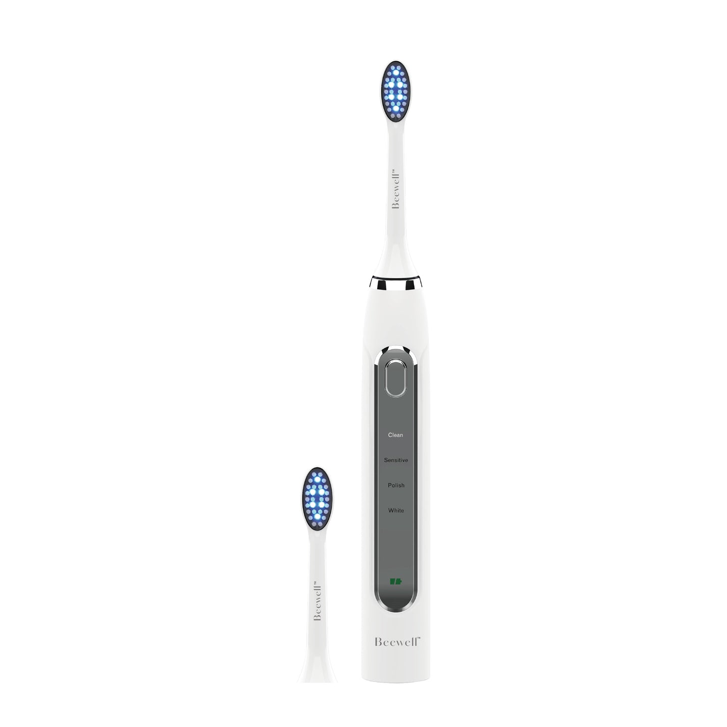 Electric Sonic Blue LED Whitening Toothbrush - White